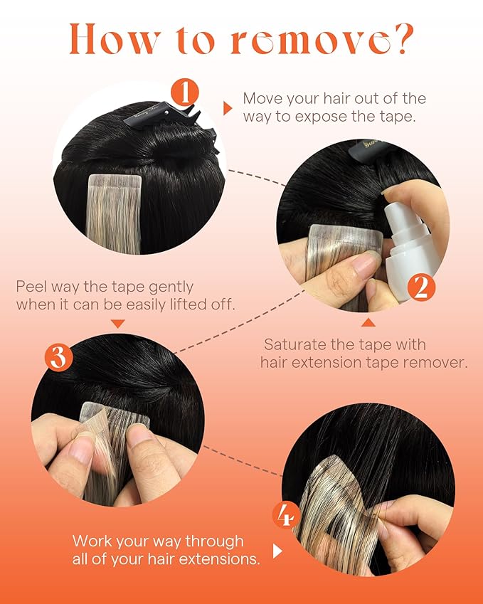 Sunny Hair Tape in Hair Extensions Real Human Hair Invisible Remy Hair Extensions Tape ins for Women Medium Brown Ombre PLatinum Blonde Balayage 16 inch 25G