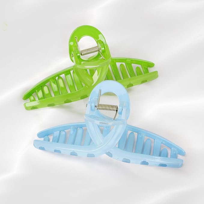 Big Hair Claw Clips Large Butterfly Hair Clips for Women 5.1" Large Transparent Clip Larger Size Hair Clip for Girls Clear Candy Hair Clip Hair Accessories for Long Thin Thick Hair 4 Pcs
