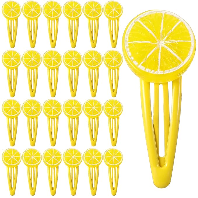 25 Pcs Lemon Slice Snap Hair Clips for Women, Stylish Bangs Side Hairpins Creative Barrettes Hair Accessories for Women Girls