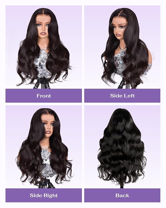 13x6 SKINLIKE Real HD Lace Frontal Wig, 180% Density Ultra-fitted 0.10mm Thin Invisible HD Lace Wig Pre-plucked Hairline Bleached Knots Virgin Human Hair Wigs Body Wave 24 Inch