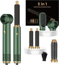 5 in 1 Hair Dryer Brush Set,Professional Negative Ionic Hot Air Styler, Air Curling Wrap Styler,Detachable Blow Dryer Brush With Auto Wrap Curlers,Hair Styling Tools For Straight/Curl/Drying/Smoothing