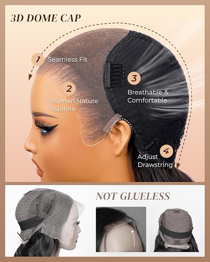 Arabella 13x6 Balayage Wig Human Hair Glueless Wigs Human Hair Pre Plucked Pre Cut 13x6 Ear to Ear Full HD Lace Front Wigs 210% Density 1B/27 Straight Wig Drawstring Wig Human Hair 20 Inch