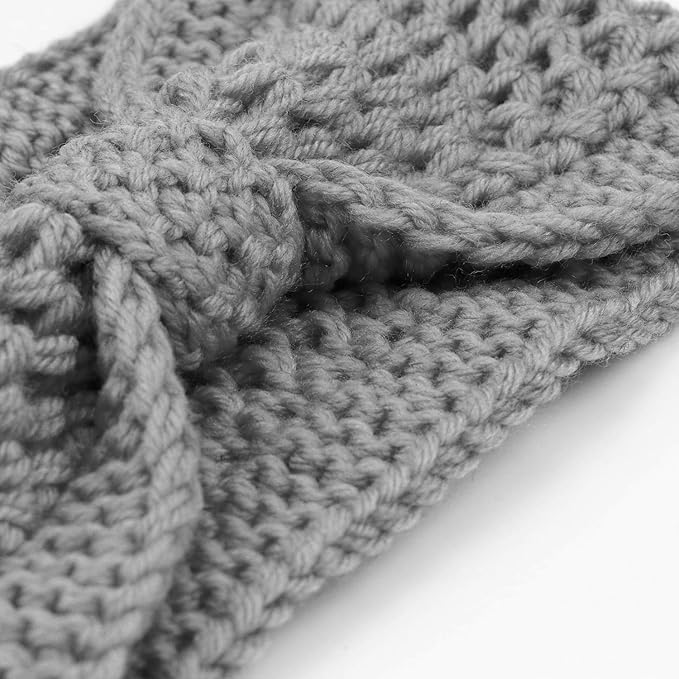 DRESHOW Knit Crochet Headband for Women Ear Warmer Soft Turban Stretch Warmer Headbands Winter Fashion Head Wrap