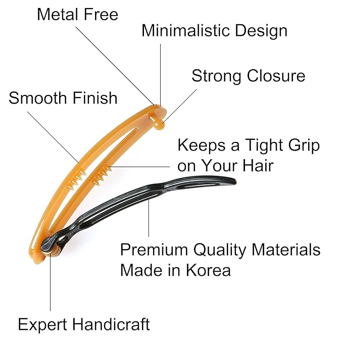 12pcs Hair Barrettes Set for Women and Girls, Hair Clips for Thick Thin Fine Hair, Non-metal Hair Accessories, Non-Slip Grip Handmade Snap Hairpin, BPA Free (LY14)