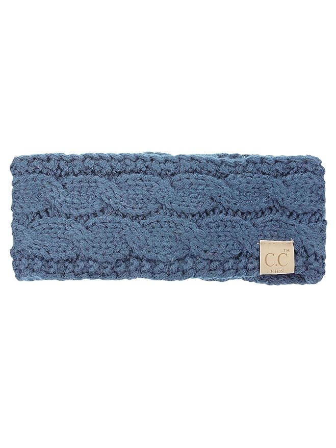C.C Children's Kids' Winter Warm Cable Knit Fuzzy Lined Ear Warmer Headband