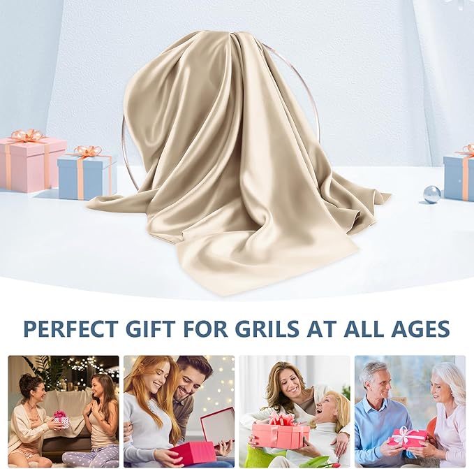 Silk Pillow Cases 2 Pack King Size Mulberry Silk Pillowcase Set of 2 for Hair & Skin 36 x 20 Inches 22 Momme Both Sided Grade 6A Silk Soft Breathable Cooling with Hidden Zipper, Beige