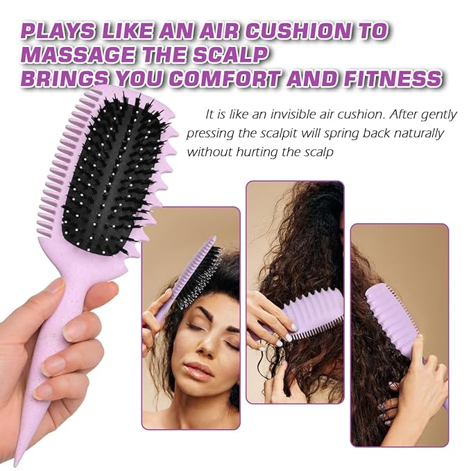 Candy Brush Curl Defining Hair Brush for Effortlessly Detangling Shaping and Styling Curls, Curl Brushes with EdgeLift for All Wet or Dry Hair Types for Women and Girl, Reduce Pulling and Frizzing