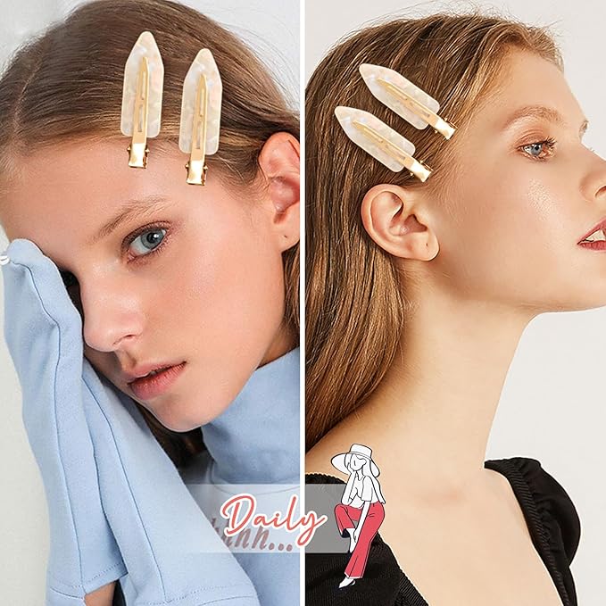 20PCS Bridesmaid Hair Clips No Bend Hair Clips Bridesmaid Hair Accessories Gifts Makeup White Creaseless Clips for Bride Women Girl(20Pcs/10Cards)