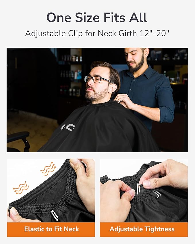 ULG Professional Hair Cutting Cape with Neck Duster Brush Waterproof Extra Large Size Salon Barber Cape Haircut Cape for Men