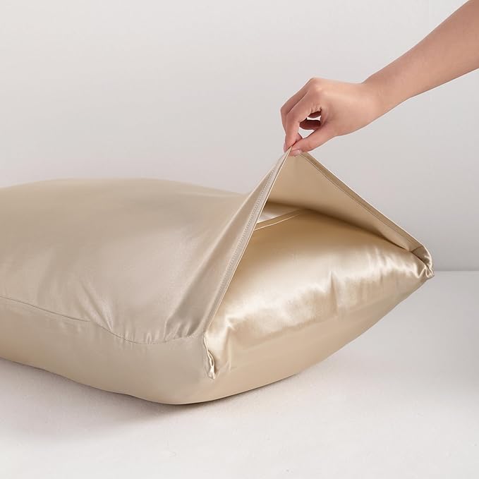 NTBAY 2 Pack Satin King Pillowcases for Hair and Skin, Luxurious and Silky Pillow Cases with Envelope Closure, 20x40 Inches, Taupe