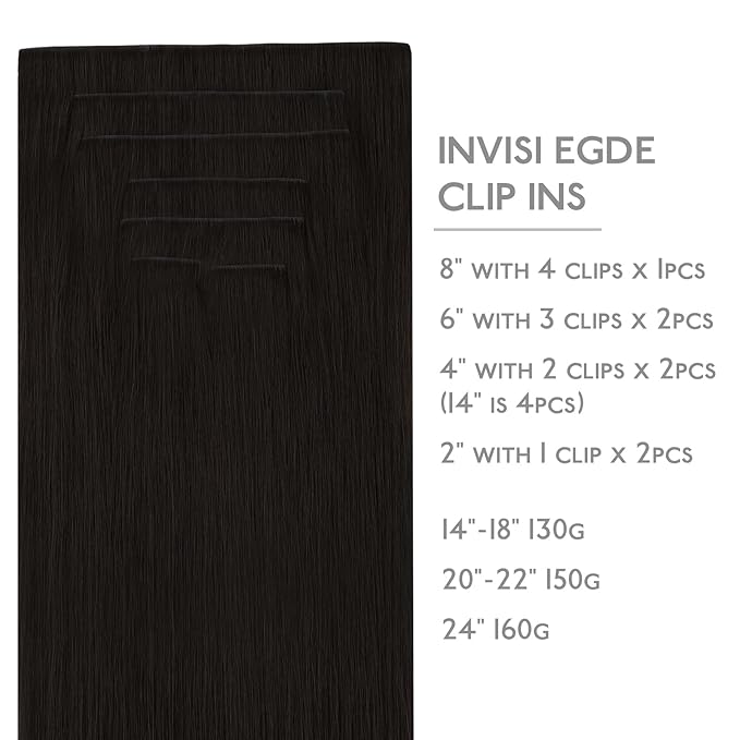 WENNALIFE Invisi Edge Clip in Hair Extensions Real Human Hair, 14 Inch 130g 9pcs Dark Brown Seamless Clip in Extensions Remy Hair Clip Ins Invisible PU Skin Weft Straight Extensiones De Cabello Hmano
