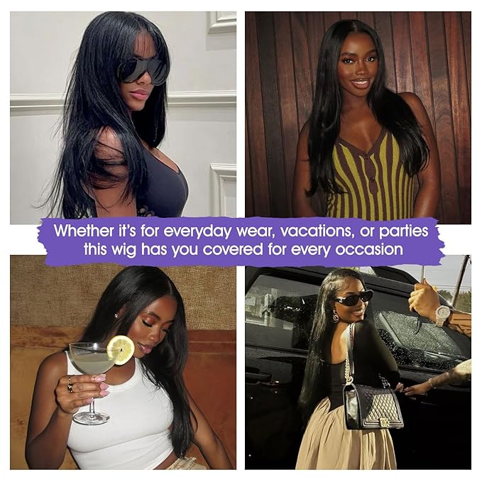 Lemoda Straight SKINLIKE Real HD 13x4 Full Lace Frontal Wigs 210% Density 15A Brazilian Straight Virgin Human Hair Lace Front Wig 30inch Invisible 0.1mm Ultra-thin Frayed Ends Tiny Knots