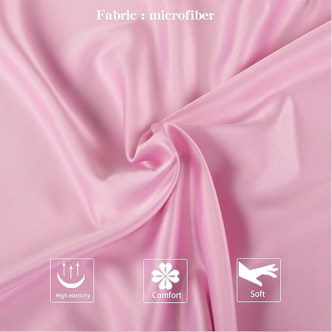 NTBAY Zippered Satin Pillow Cases for Hair and Skin, Luxury Queen Hidden Zipper Pillowcases Set of 2, 20x30 Inches, Light Pink