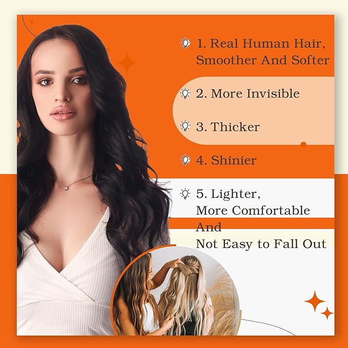 Full Shine Tape in Hair Extensions Real Human Hair 16Inch Remy Seamless Invisible Tape in Extensions Jet Black Color 1 Straight Human Hair Extension for Women 50G 20Pcs Add Volume Double Sided Natural