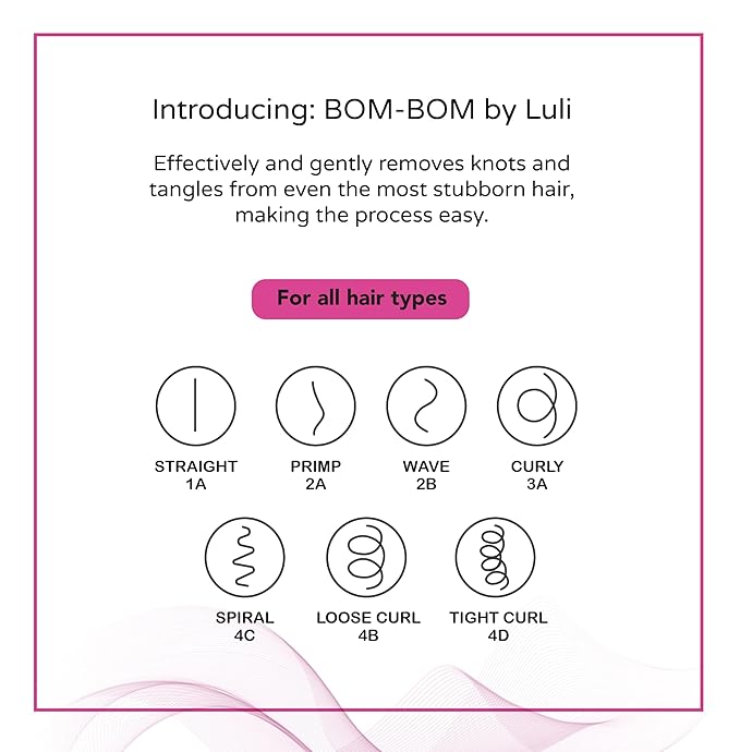 BOM BOM 2 Unit Kit, Wet And Dry Vented Detangling Hair Brush For All Hair Types, Light Weight Hairbrush, Scalp Massage Brush (Light pink black)