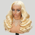 613 Hd Lace Front Wigs Human Hair 34 Inch 13X6 Glueless Full Frontal 220% Density Body Wave Blonde Wig Human Hair 100% Triple Lifespan 3X No Tangle No Shedding No Synthetic