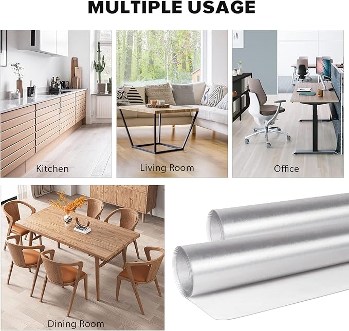 Clear Floor Mat for Home, 8'×12' Large Non-Slip Plastic Rug for Under Kitchen Table, Durable Waterproof Vinyl Area Mat for Baby Spills, Dog Accident, Anti-Scratch Floor Protector for Living Room
