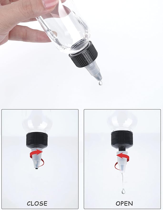 50 Pcs 2oz Plastic Squeeze Bottles with Twist Top Cap, 60ml Clear Dispensing Bottles, Empty Squirt Bottle for Liquids, Sauces, Arts, Crafts, Travel