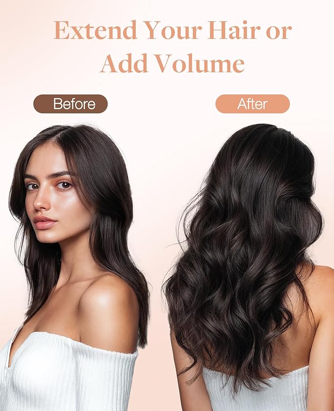 GOO GOO Invisi Edge Tape in Hair Extensions Human Hair, 4/18 Balayage Chocolate Brown Highlighted Dirty Blonde 10pcs injected with 10pcs classical tape ins, 24inch 50g, Virgin Remy Hair, Natural Look
