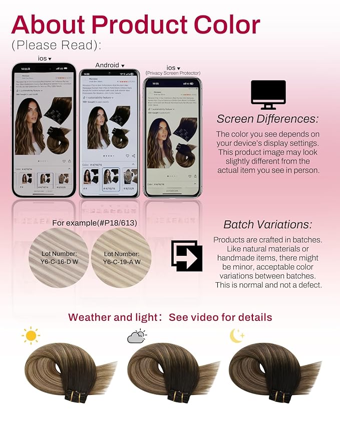 Moresoo Human Hair Clip in Extensions Ombre Real Hair Extensions Clip in Human Hair Balayage Dark Brown to Dark Ash Blonde with Dark Blonde Double Weft 7pcs/150g 20inch