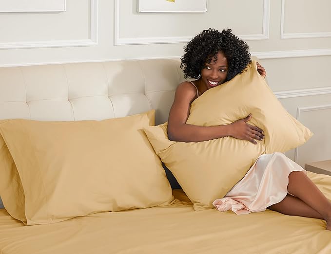 Sunflower King Pillowcases Set of 2, 100% Cotton King Size Pillow Cases 2, 20×40 inches Butterum, Soft and Breathable