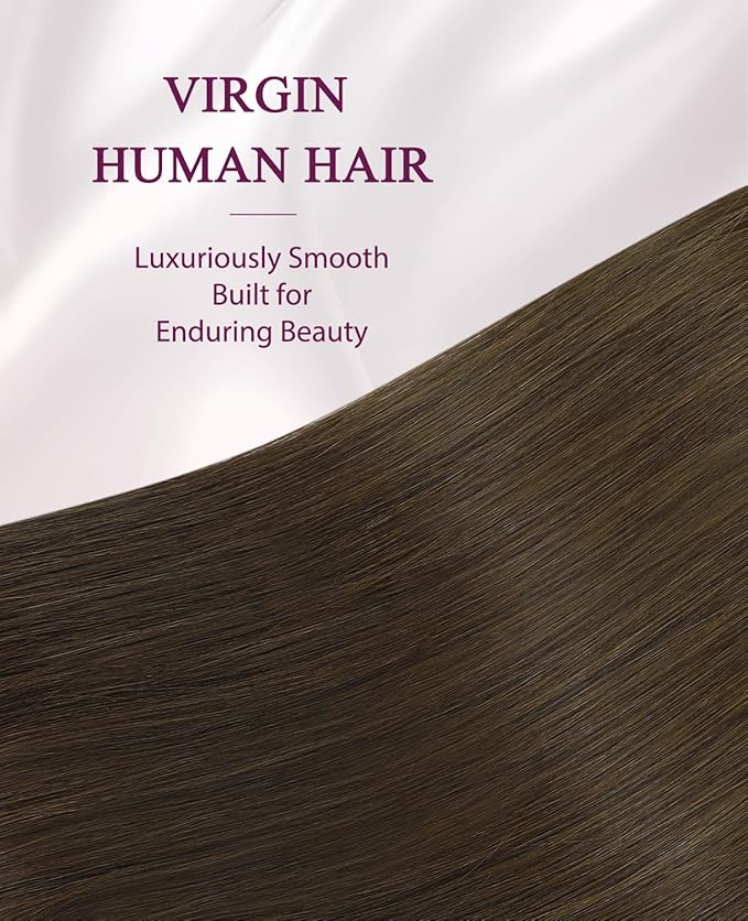 Pinkpearl Invisible Tape in Hair Extensions Human Hair, 20pcs 18inch 50g #4 Chocolate Brown Injection Tape in Extensions Real Remy Straight Seamless Silky Human Hair Injected