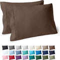 Bare Home Microfiber Pillow Cases - King Size Set of 2 - Cooling Pillowcases - Double Brushed - Cocoa Pillowcases Two Pack - Easy Care (King Pillowcase Set of 2, Cocoa)