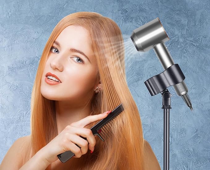 Hands Free Hair Dryer Upgraded Blower Holder with Larger Clamp, 18.8-59in Height Adjustable Blow Dryer Floor Countertop Stand Holder with Heavy Base