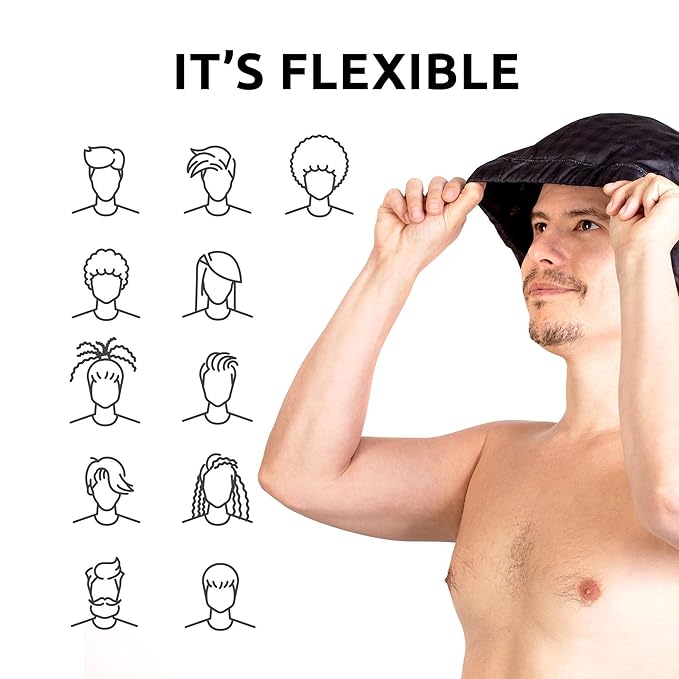 Shower Cap for Men. Stay dry, stay manly. For dreadlocks, braids, curls and man-buns.