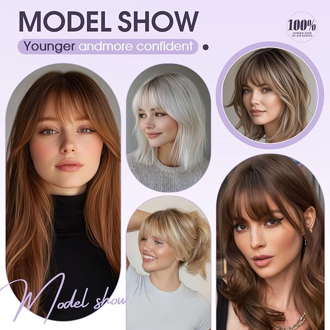 Human Hair Topper with Bangs for Women 14'' Bleach Blonde 100% Remy Human Hair Invisible Hair Piece for Thinning Hair