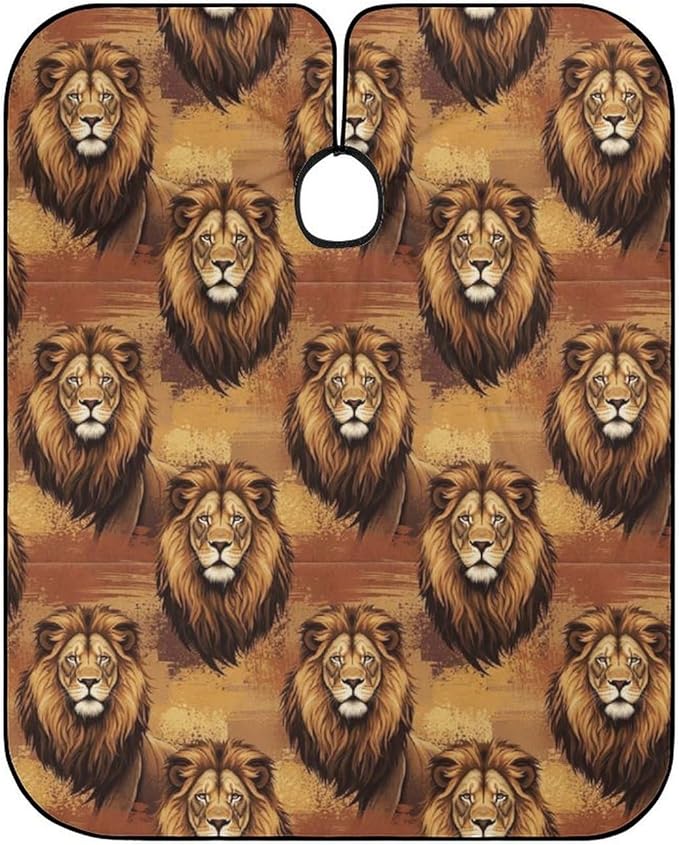 Extra Long Hair Cutting Salon Cape, Haircut Apron Lions Animal King Hair Cutting Cloak for Hair Dye