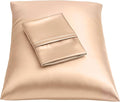 BLISSFORD Satin Pillowcase with Zipper, for Hair and Skin Care, Feels Soft and Cool Like a Silk Pillowcase, Satin Pillow Cases 2 Pack, Slik Pillow Cover, Champagne, Standard, Set of 2