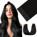 Youngsmile Injection Tape in Hair Extensions Human Hair, #1B Natural Black Invisible Tape in Injected Hair Extensions, 20pcs 40g, 18 Inch Injected Tape Ins Straight Extensiones De Cabello (#1B,18'')