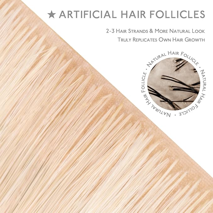 WENNALIFE Invisi Edge & Classic Tape in Hair Extensions Human Hair, 22 Inch 50g 20pcs(10pcs Invisi Edge & 10pcs Classic) Ash Blonde Highlighted Platinum Blonde Invisible Luxury Remy Hair Injected