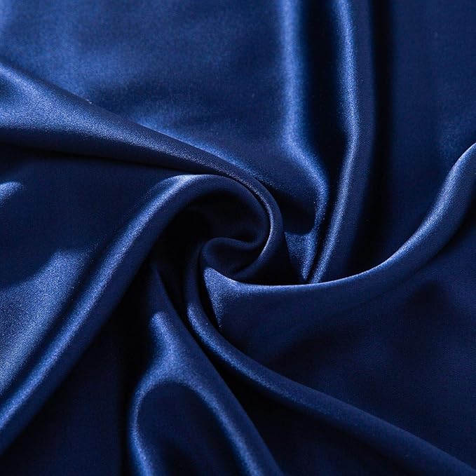 SLPBABY 100% Natural Pure Silk Pillowcase for Hair and Skin, Both Side 19 Momme Silk, Luxury Smooth Satin Pillowcase Cover with Hidden Zipper (King, Navy Blue)