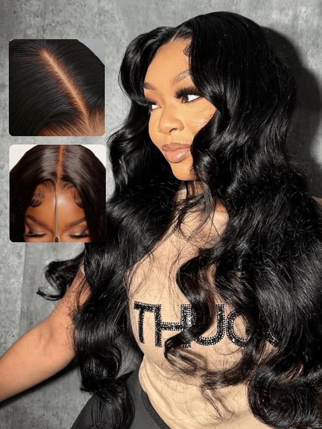 Julia Hair Body Wave Glueless Lace Front Wigs Human Hair 13x4 Pre Cut Lace Frontal Wig Pre Plucked with Bleached Knots Pre Everything Put on and Go 180% Density Ready Wear Wigs Natural Color 18 Inch