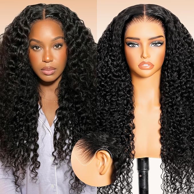 Arabella 13x6 Lace Front Wigs Human Hair 210% Density Glueless Wigs Human Hair 100% Curly Wave Human Hair Wigs 12A Pre Plucked Pre-Bleached Pre-Cut Glueless Wig (26inch,13x6 deep curly wig)