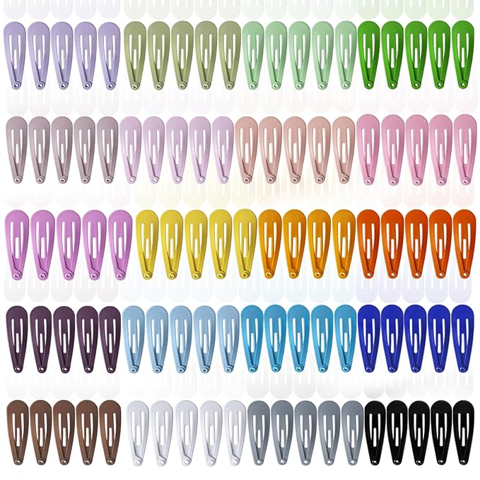 Upgrade Snap Mini Hair Clips - 100PCS Kids Metal Non Slip Hair Bow Clips for Girls Toddlers Hair Accessories(1.2 Inch 20 Colors)