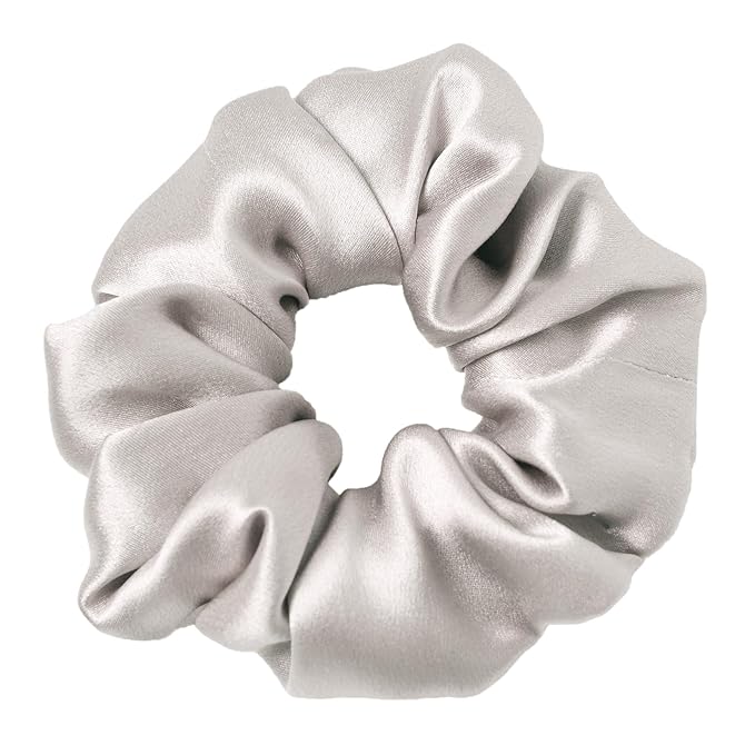 LilySilk Brand 100% Mulberry Silk Hair Scrunchie, Bright Coffee, No Damage, Elastic Silk Ponytail Holder, 1 Count, Suitable for All Hair Styles and Lengths