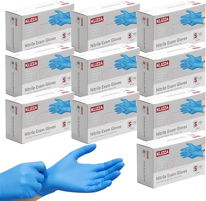 Blue Nitrile Gloves Disposable, Latex & Powder Free, Food Safe Gloves for Cooking Kitchen Cleaning Healthcare Salons
