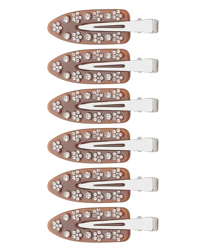 HAIMEIKANG 6 PCs Acrylic Creaseless Hair Clips for Women - No Crease No Bend Hair Clip Makeup Bangs Clips for Women and Girls Flat Hair Clips for Hair Styling