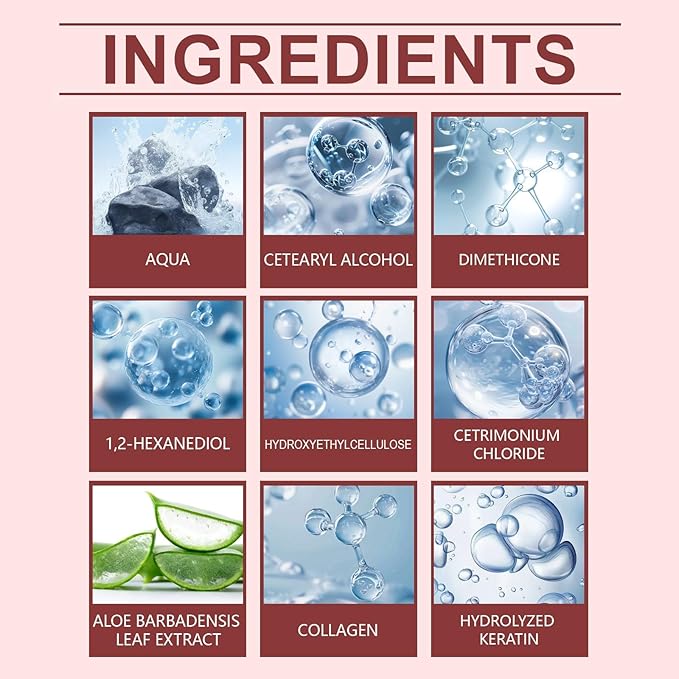 Keratin & Collagen Hair Mask for Dry Damaged Hair - Deep Repair Treatment with Hydrolyzed Keratin, Frizz Control & Split Ends Repair, Moisturizing Hair Care, 3.53 oz (1, pcs)