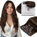 RUNATURE Brown Hair Extensions Clip Ins, 22 Inch Clip in Hair Extensions Real Human Hair, Remy Human Hair Clip in Extensions, Long Straight Hair for Women, Add Length, 120g 7pcs #4 Chocolate Brown