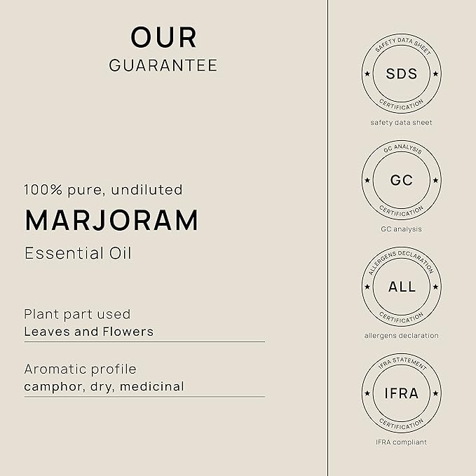 VINEVIDA Marjoram Essential Oil - 32 oz - Undiluted - DIY Candle Scents - Bulk for Soap Making & Skin Safe