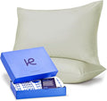 Kickoff Viscose Bamboo Pillowcase, Standard, Set of 2, 100% Organic Hidden Zippered Viscose Bamboo Pillow Case Standard Size, Cooling Pillow Cover for Hot Sleepers (20"x26", Soft Sage)