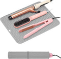 Oversize Silicone Heat Resistant Mat for Curling Irons, Hair Straighteners, Flat Irons and Hot Hair Styling Tools, Portable Wrap Pad Cover for Vanity, Travel, Salon(14.2" x 11.0")