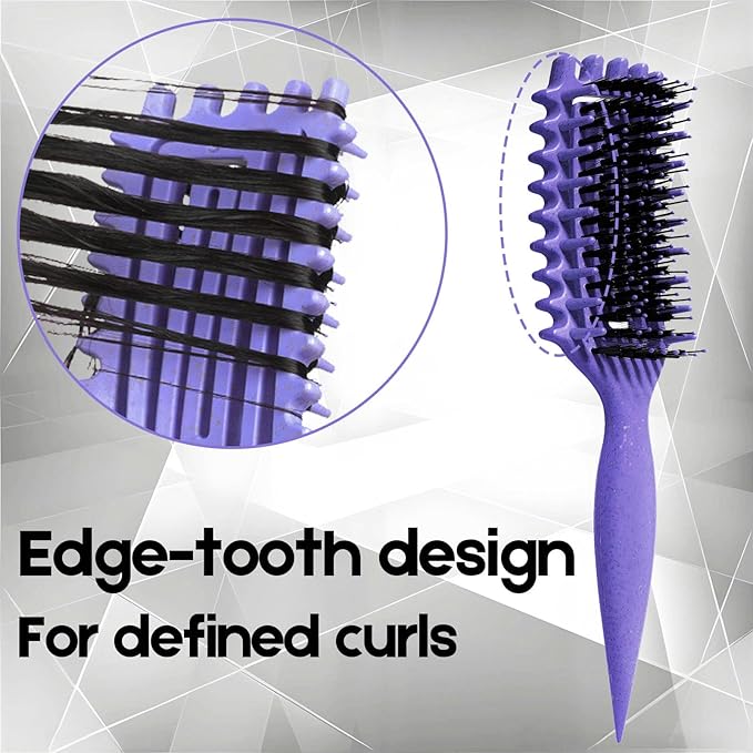 Curly Hair Brush Candybrush Curl Defining Brush for Detangling Shaping and Defining Curls for Women, Men, Wet & Dry Hair (Purple)