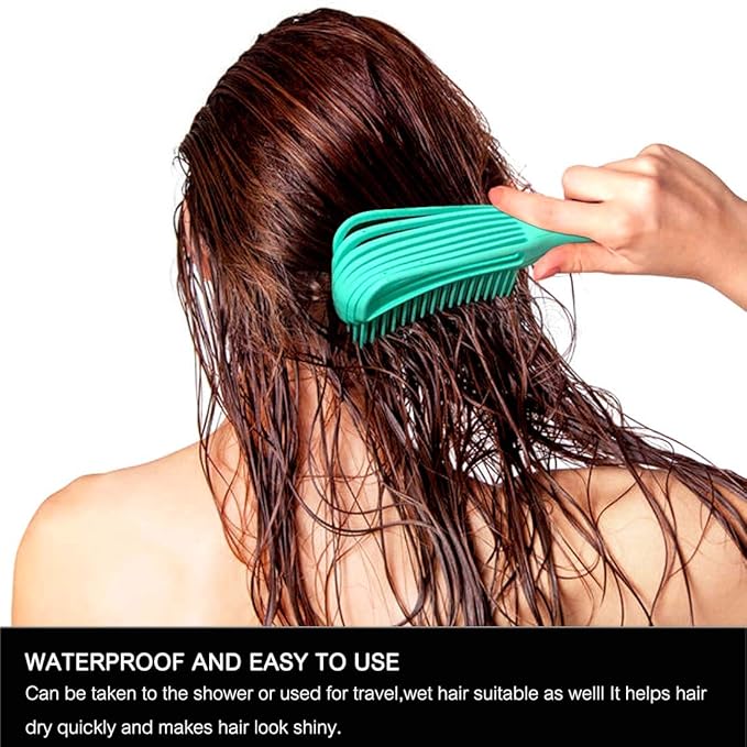 Detangling Brush for Afro American/African 3a to 4c Kinky Wavy/Curly/Coily Hair, Scalp Massage Knots Detangler Comb for Wet/Dry/Oil/Thick/Long Hair (3 pcs, 3-Blue)