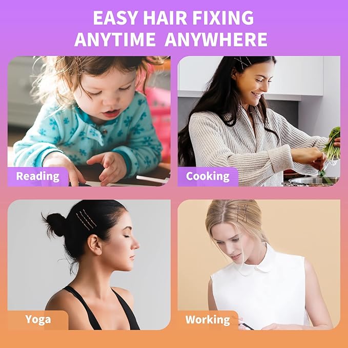 400Pcs Bobby Pins Brown, Cyluer Bobby Pin, 2 Inch Premium Bobby Pins Secure Hold & Pain Free For Women Girls and Kids, Invisible Wave Hair Pins Bulk With Storage Case, Suitable For Various Hairstyles