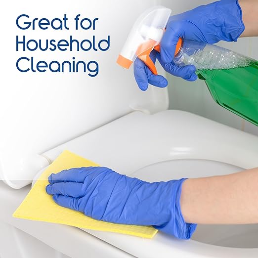 Inspire Black Nitrile Disposable Gloves | 4.5 Nitrile Safety Medical Exam Cooking Cleaning Disposable Black Gloves (Blue - Case of 1000, Medium)